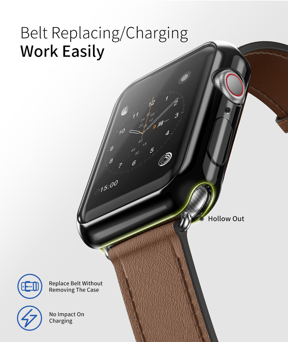 DUX DUCIS 2v1 sada ochranných pouzder pro Apple Watch 44mm - růžovočirá