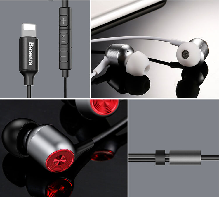 BASEUS Encok sluchátka s lightning konektorem - bílá