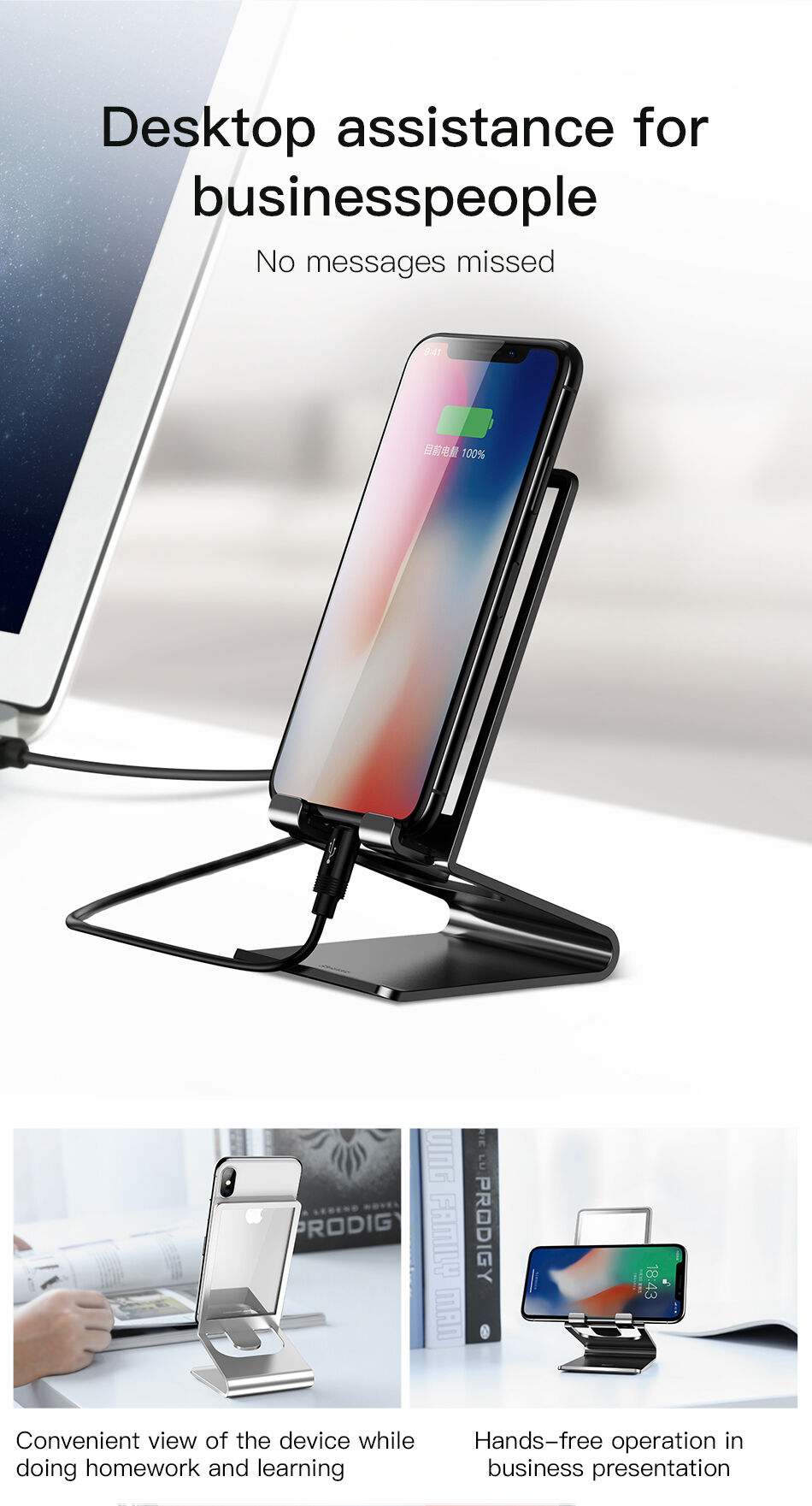 BASEUS elegantní stojánek pro iPhone - černá