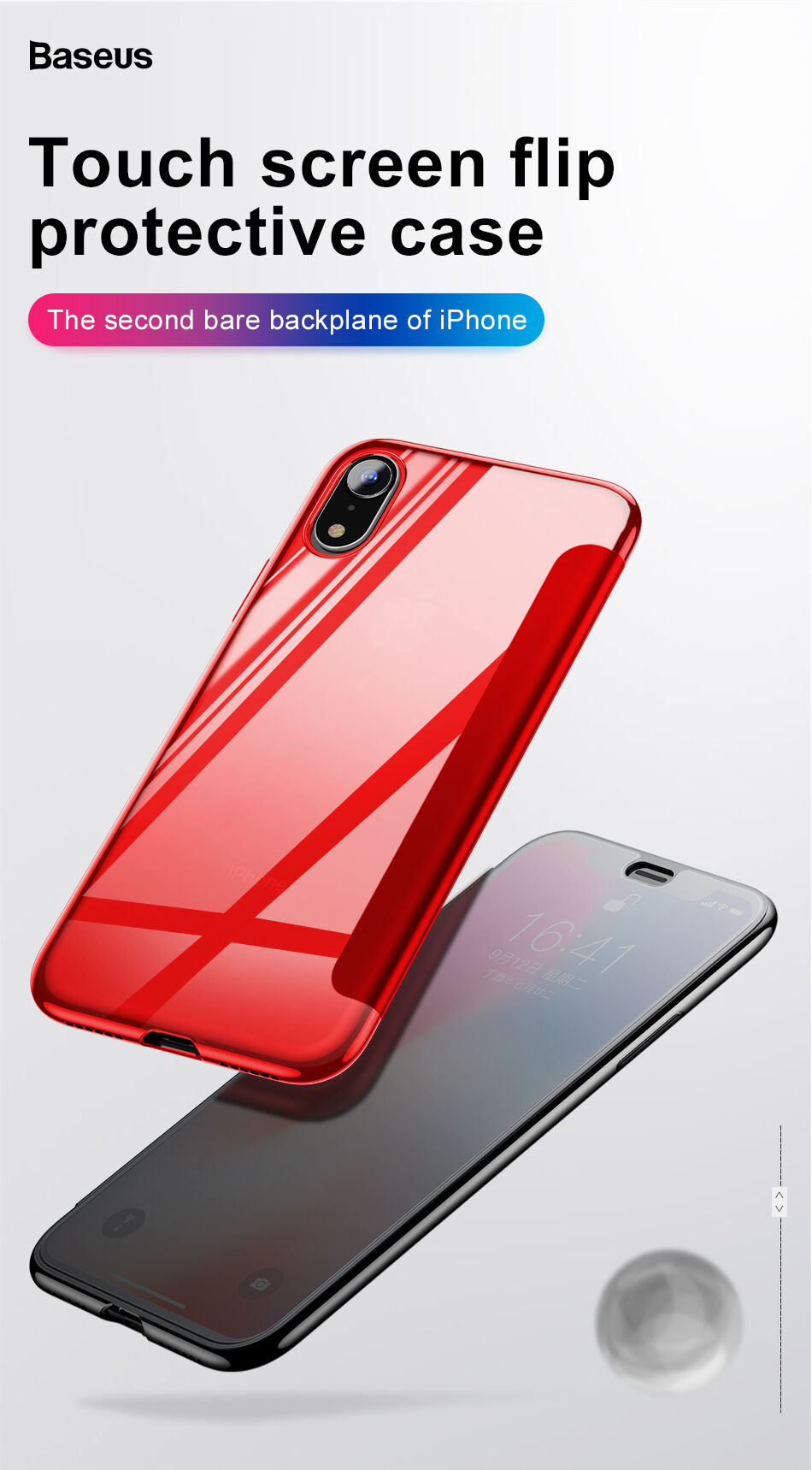 BASEUS flipové pouzdro pro iPhone XS Max - červená