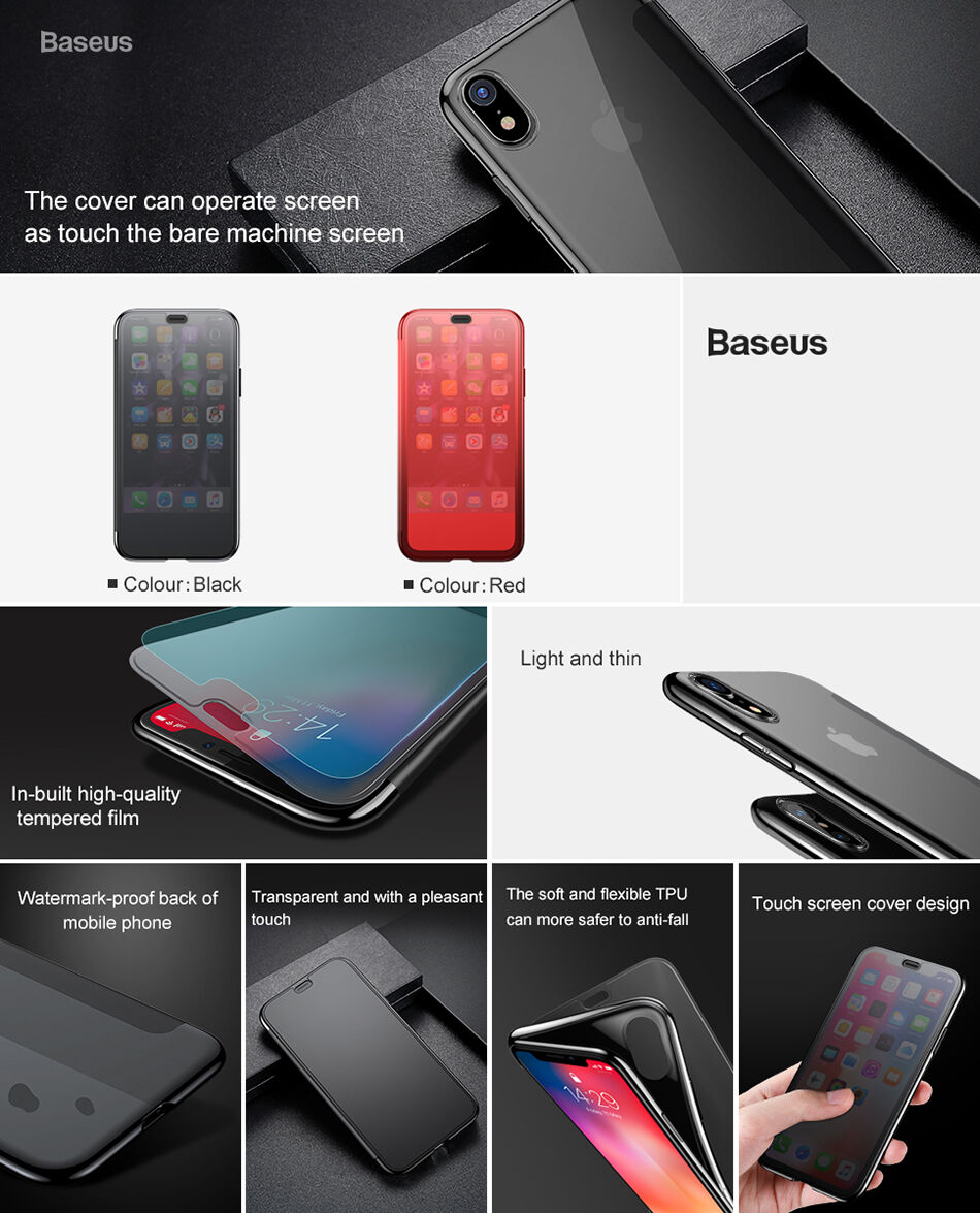 BASEUS flipové pouzdro pro iPhone XS - červená