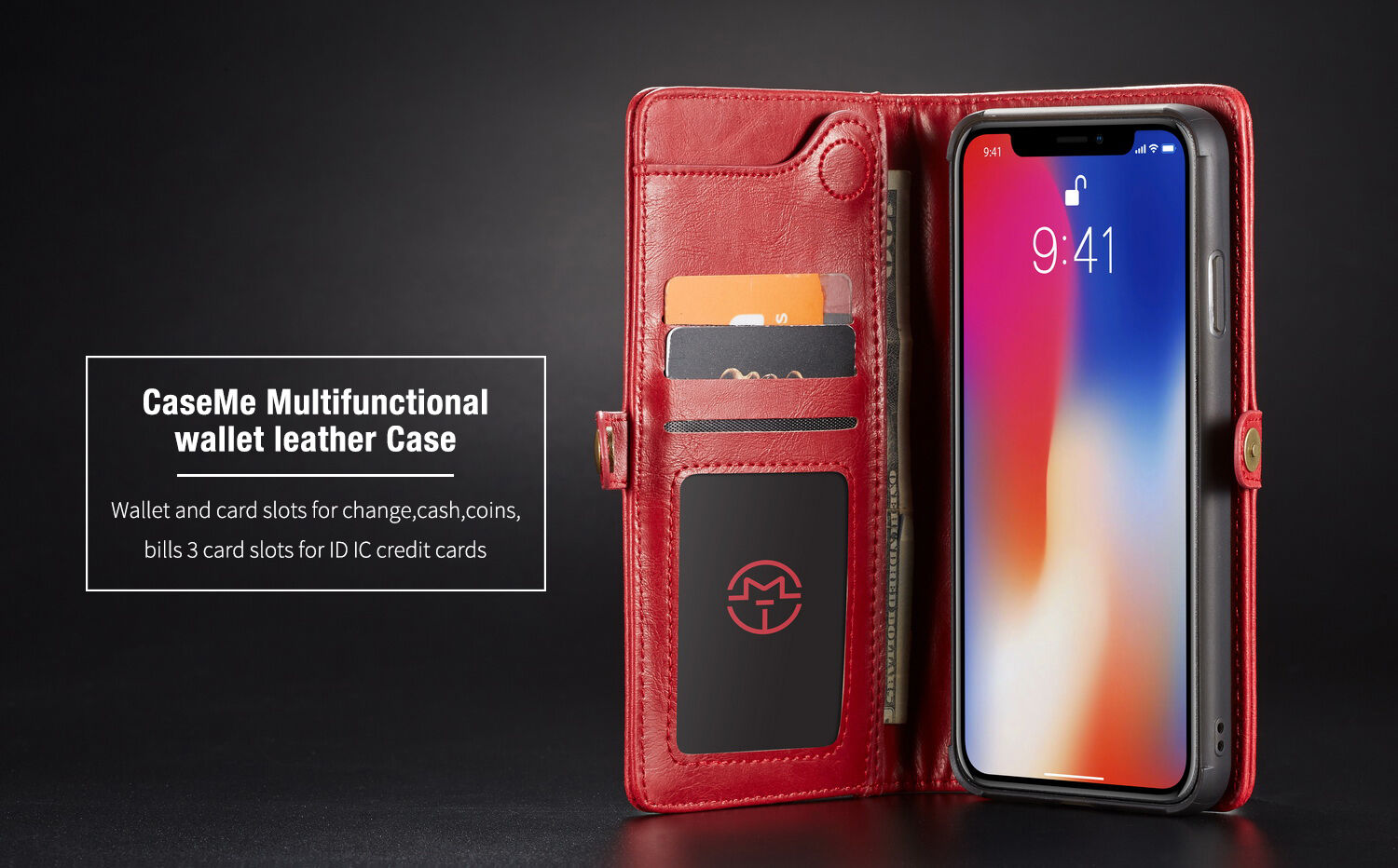CASEME 2v1 odnímatelné pouzdro pro iPhone XS Max - černá