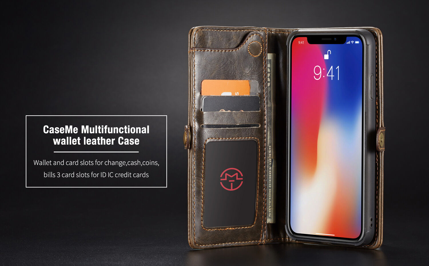 CASEME 2v1 odnímatelné pouzdro pro iPhone XS Max - černá