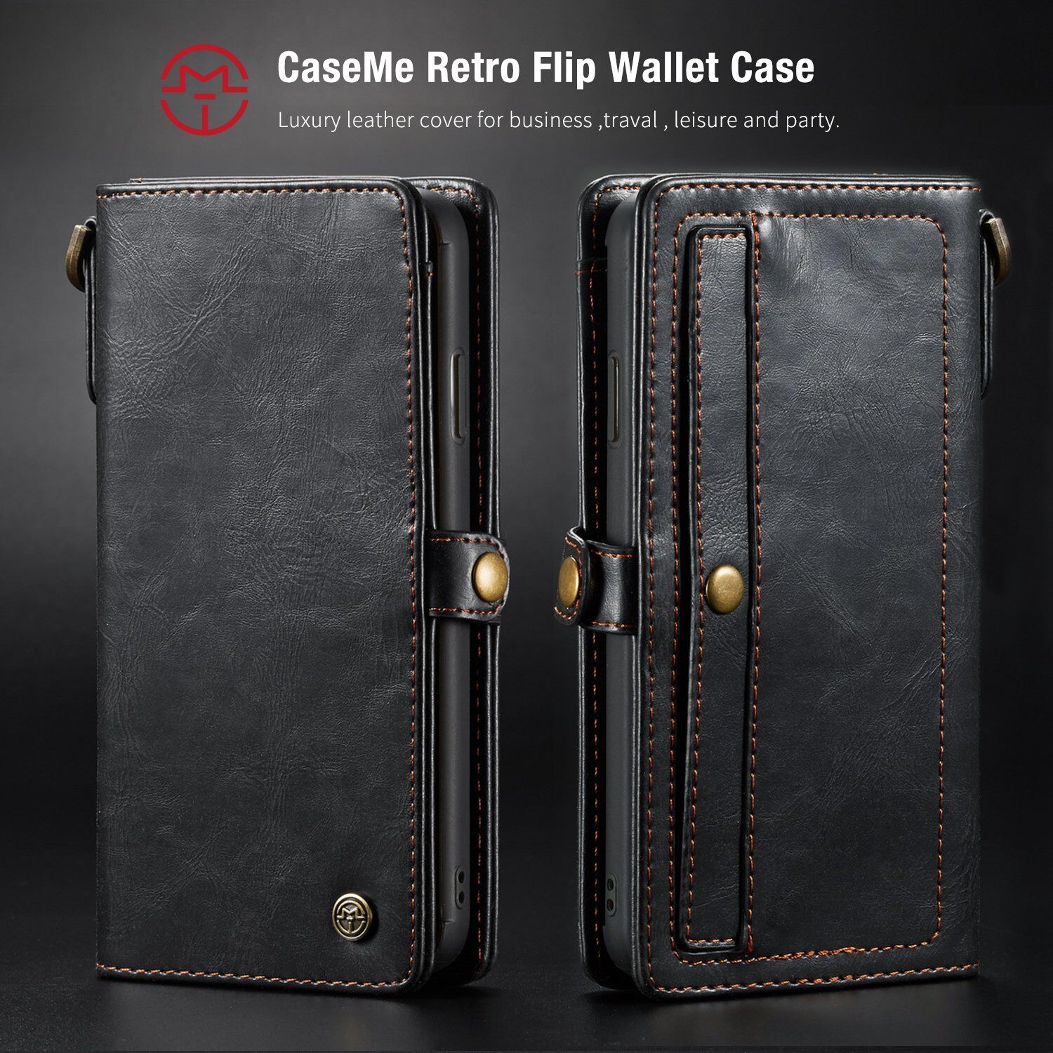 CASEME 2v1 odnímatelné pouzdro pro iPhone XS Max - hnědá
