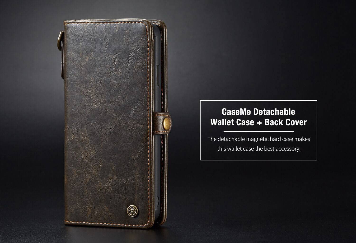 CASEME 2v1 odnímatelné pouzdro pro iPhone XS Max - hnědá