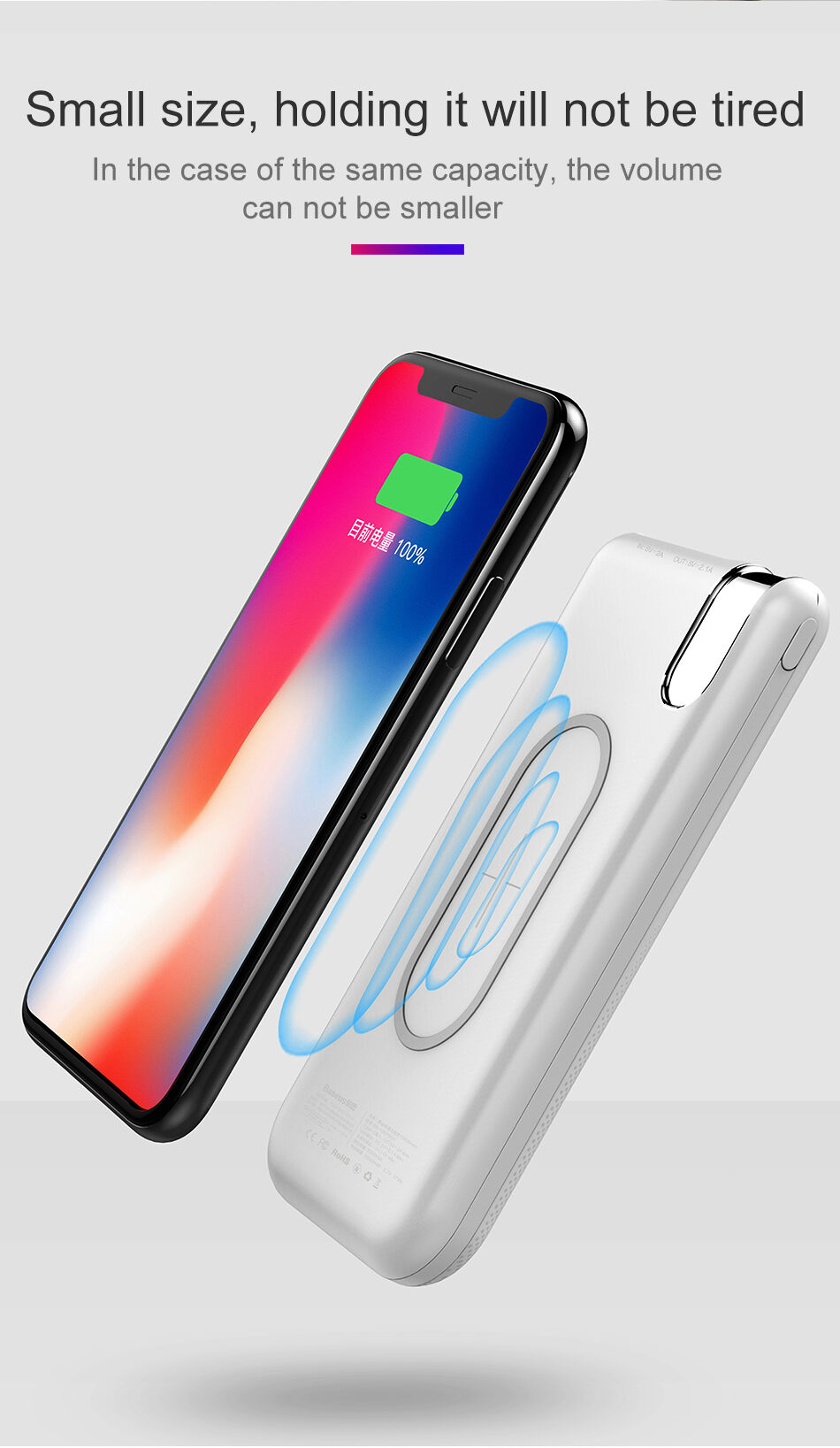 BASEUS powerbanka 10000mAh s bezdrátovým nabíjením - černá