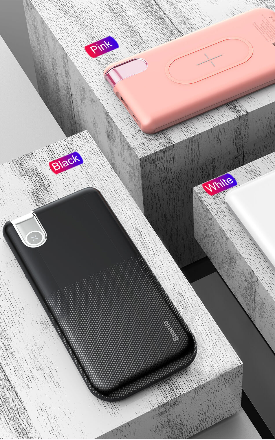BASEUS powerbanka 10000mAh s bezdrátovým nabíjením - černá