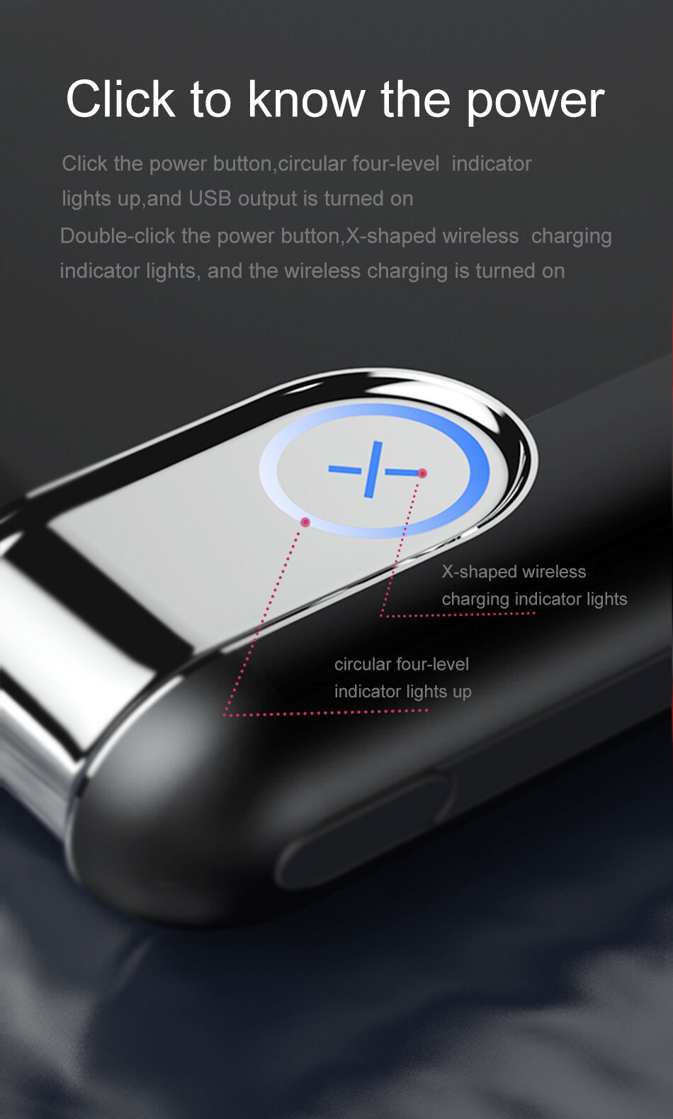 BASEUS powerbanka 10000mAh s bezdrátovým nabíjením - černá
