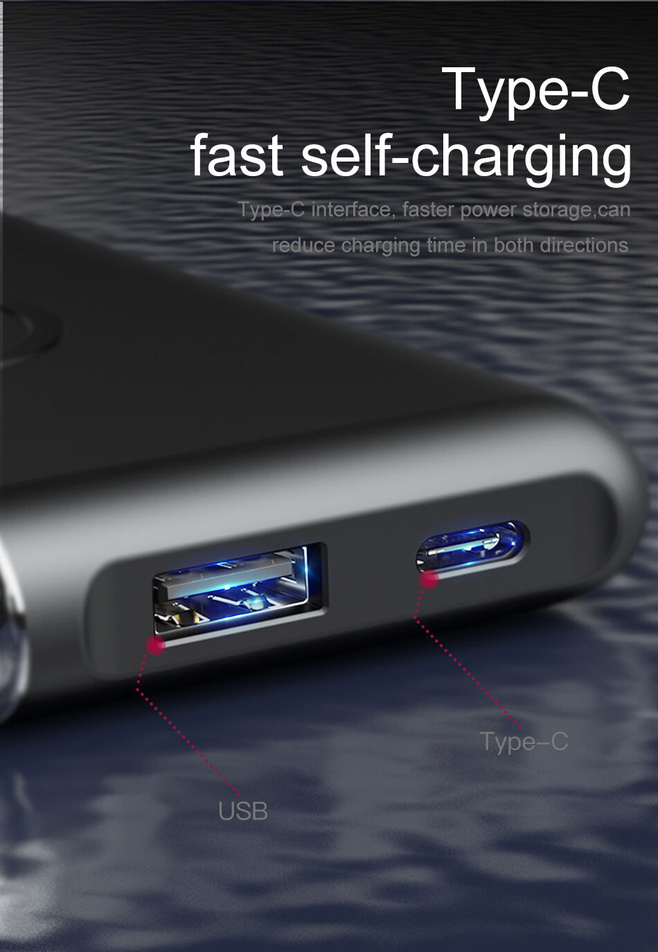 BASEUS powerbanka 10000mAh s bezdrátovým nabíjením - černá