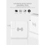 Nabíječka / powerbanka s výměnnými zástrčkami (AU / UK / US / EU) a bezdrátovým nabíjením - 6700mAh - bílá