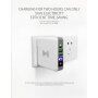 Nabíječka / powerbanka s výměnnými zástrčkami (AU / UK / US / EU) a bezdrátovým nabíjením - 6700mAh - bílá