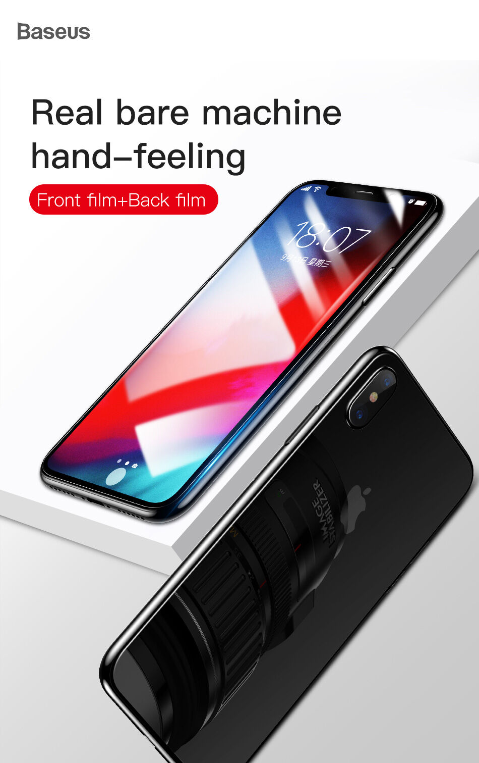 BASEUS tvrzené sklo na přední i zadní stranu pro iPhone XS Max