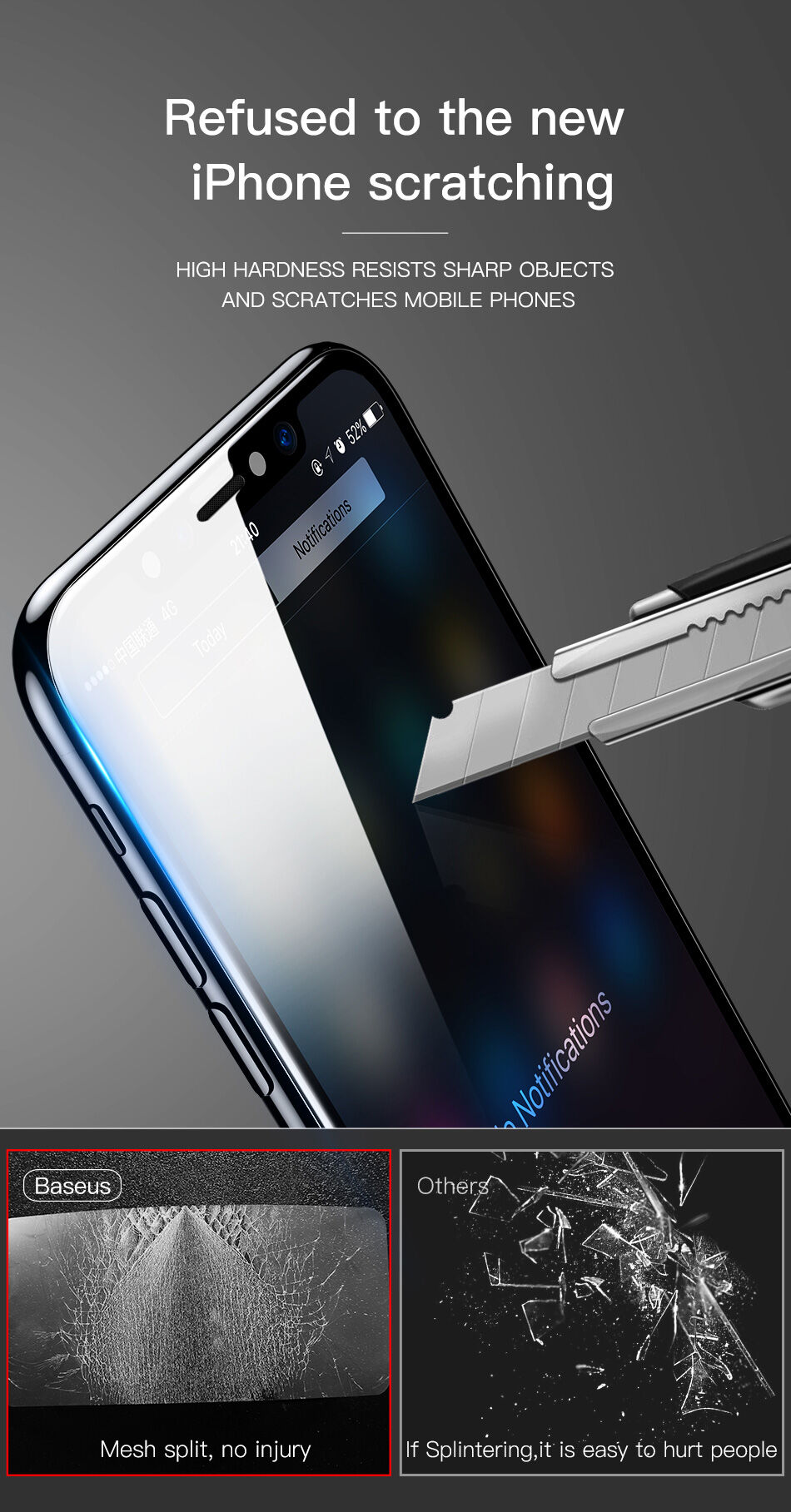 BASEUS tvrzené sklo na přední i zadní stranu pro iPhone XS Max