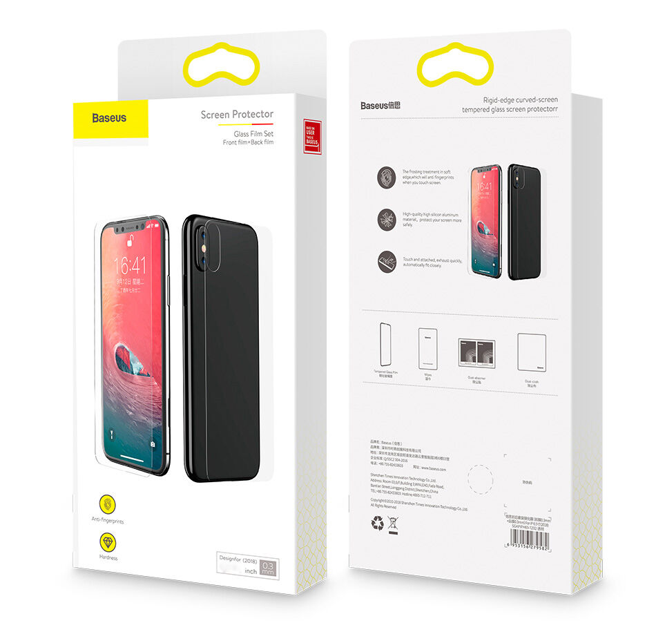 BASEUS tvrzené sklo na přední i zadní stranu pro iPhone XS Max