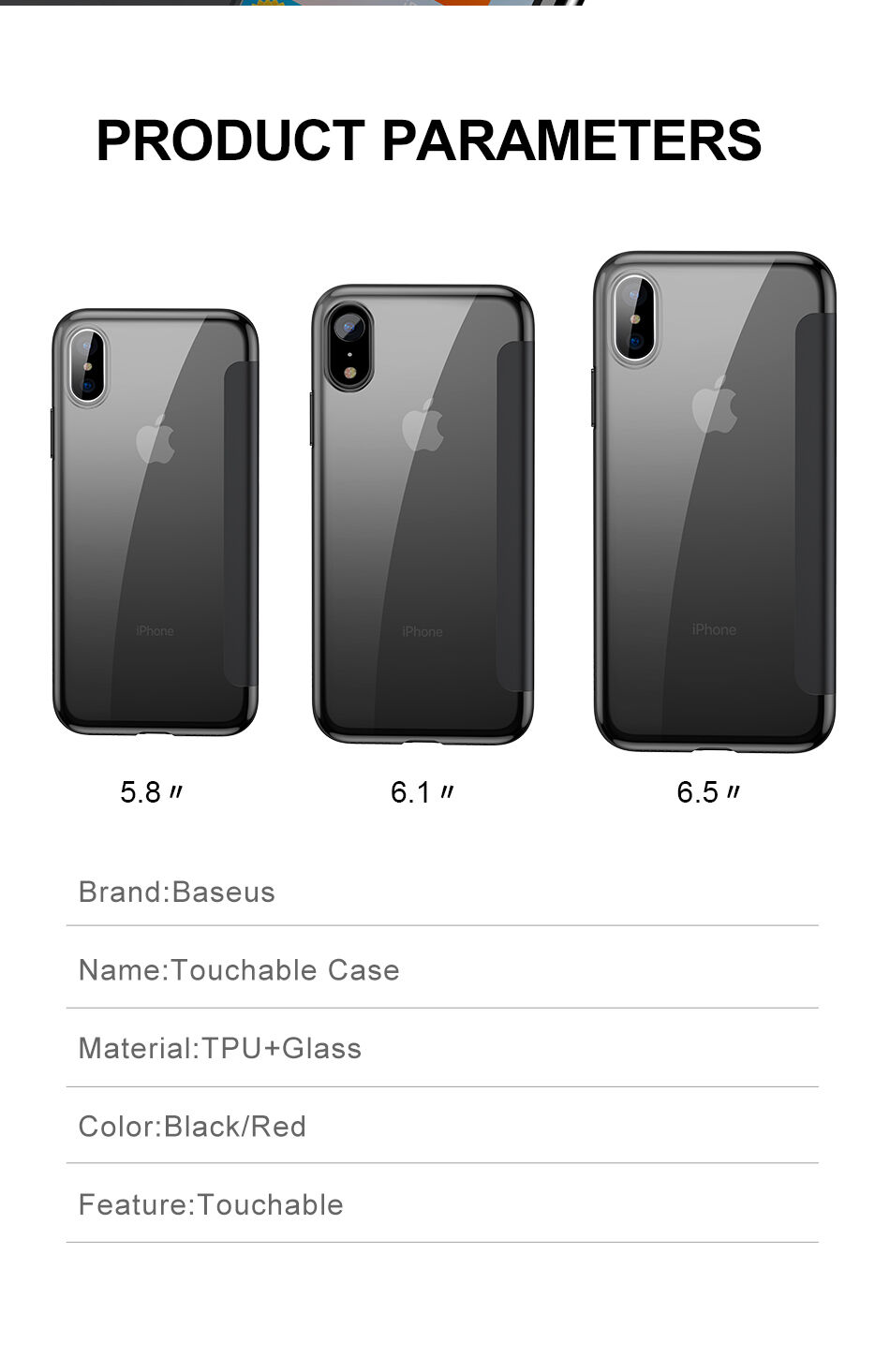 BASEUS flipové pouzdro pro iPhone XR - červená