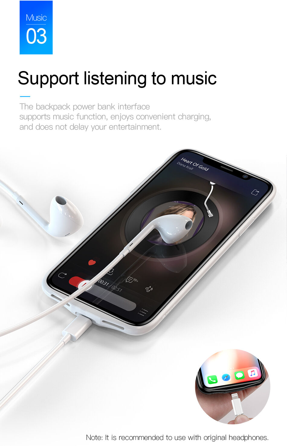 BASEUS kryt s baterií 3500mAh pro iPhone X - černý