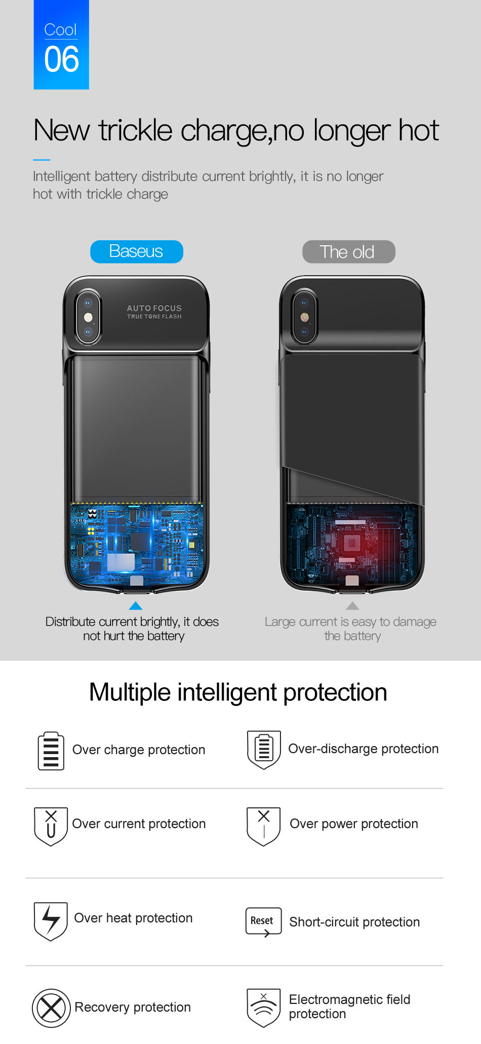 BASEUS kryt s baterií 3500mAh pro iPhone X - černý