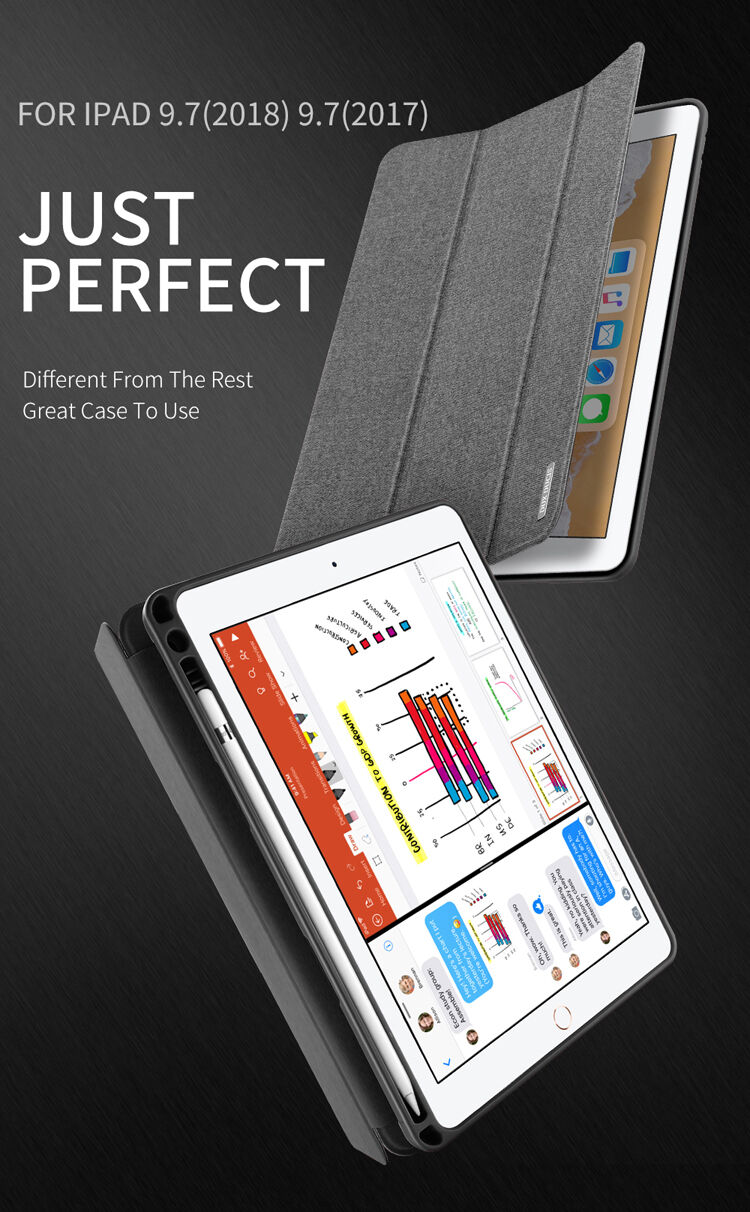 DUX DUCIS Domo pouzdro s prostorem na Apple Pencil a funkcí uspání pro iPad 9,7