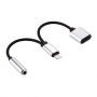 Audio a nabíjecí redukce - 3,5 mm jack / Lightning na Lightning - stříbrná