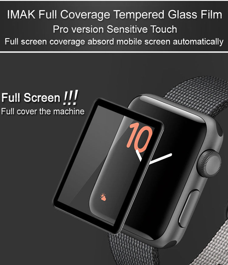 IMAK Pro+ temperované sklo 2.5D pro Apple Watch - 38mm - černé