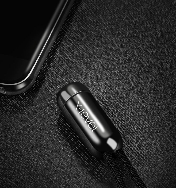 X-LEVEL elegantní USB / lightning kabel pro Apple iPhone / iPad / iPod - 8cm - zelený
