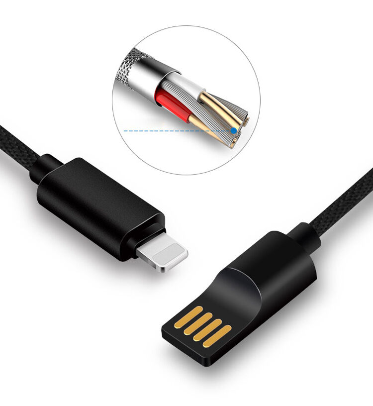 X-LEVEL elegantní USB / lightning kabel pro Apple iPhone / iPad / iPod - 8cm - zelený