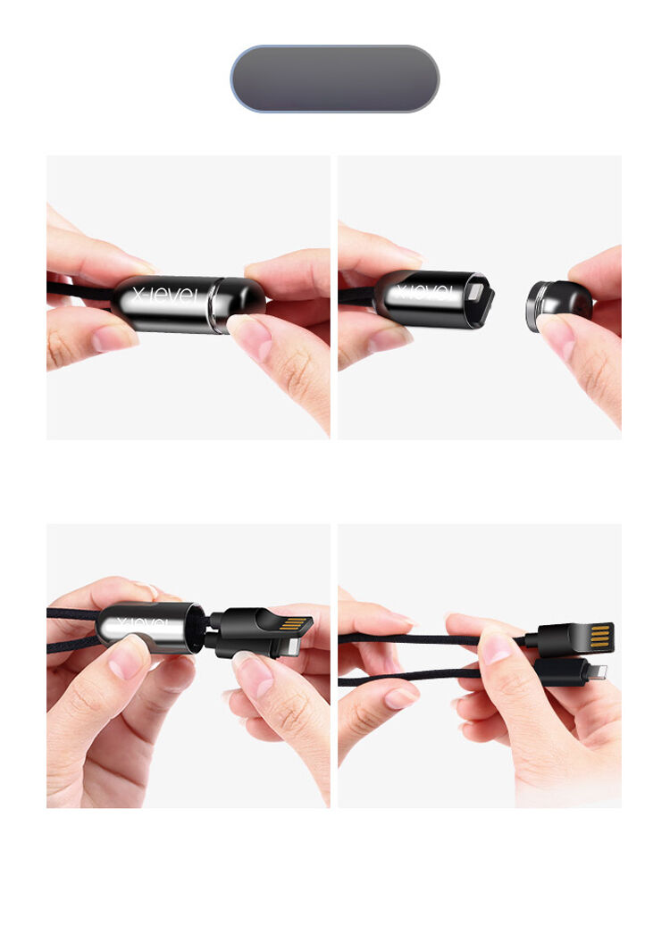 X-LEVEL elegantní USB / lightning kabel pro Apple iPhone / iPad / iPod - 8cm - zelený