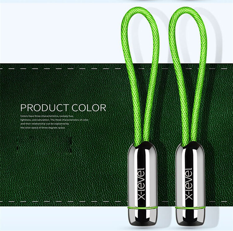 X-LEVEL elegantní USB / lightning kabel pro Apple iPhone / iPad / iPod - 8cm - zelený