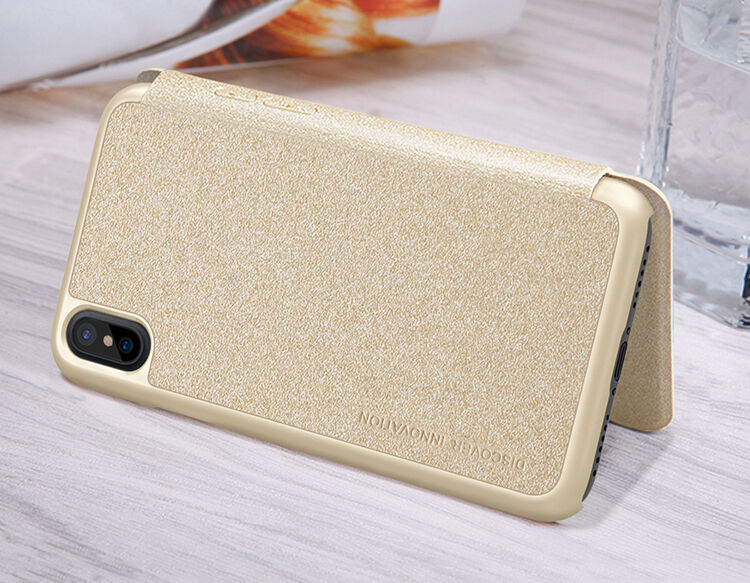 NILLKIN ochranné flip pouzdro pro Apple iPhone XS / iPhone X - zlaté NILLKIN ochranné flip pouzdro pro Apple iPhone XS / iPhone X - zlaté