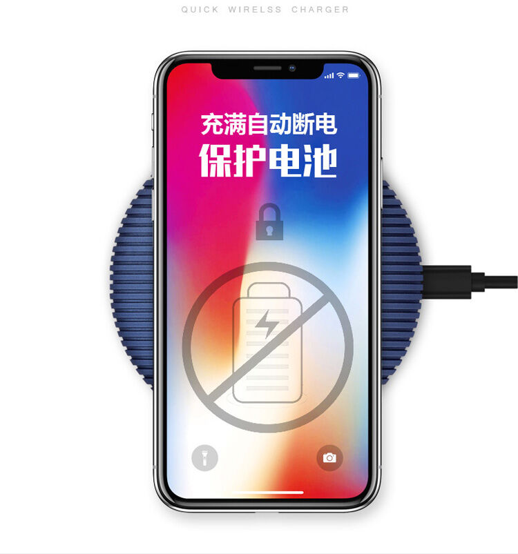 Bezdrátová QI nabíječka s neklouzavým povrchem pro Apple iPhone - modro / stříbrná