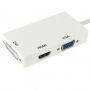 3v1 video redukce - HDMI / VGA / DVI na Mini Display Port pro MacBook - bílá