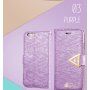 Otevírací obal / pouzdro s diamantovým leskem a magnetickým páskem na iPhone 6S / 6 - černý
