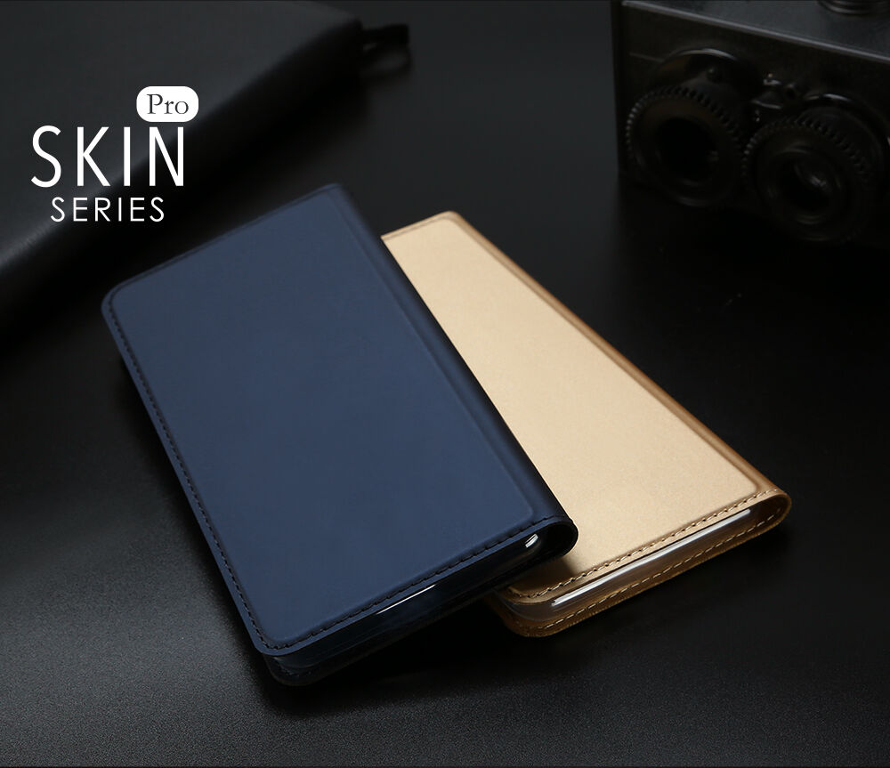 DUX DUCIS Pouzdro se stojánkem a přihrádkami na doklady pro Apple iPhone XS / iPhone X - růžově zlatá