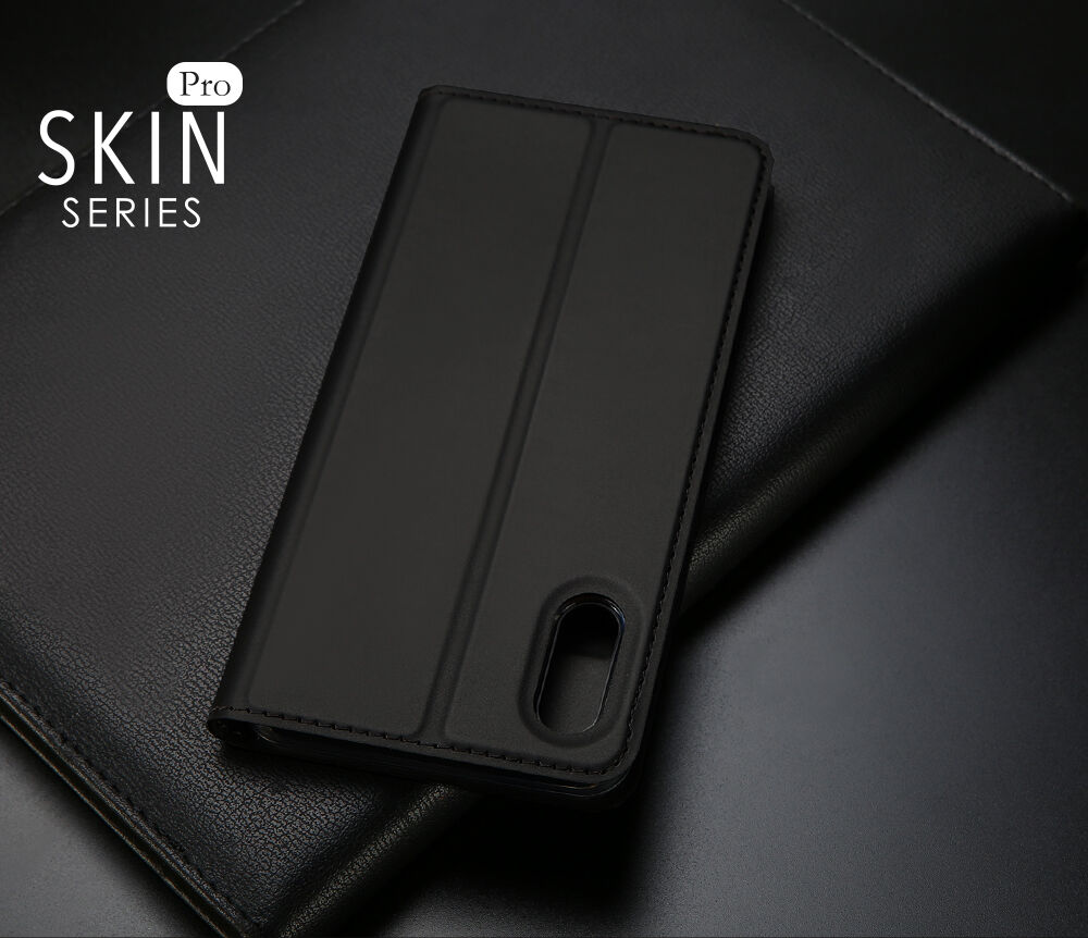 DUX DUCIS Pouzdro se stojánkem a přihrádkami na doklady pro Apple iPhone XS / iPhone X - růžově zlatá