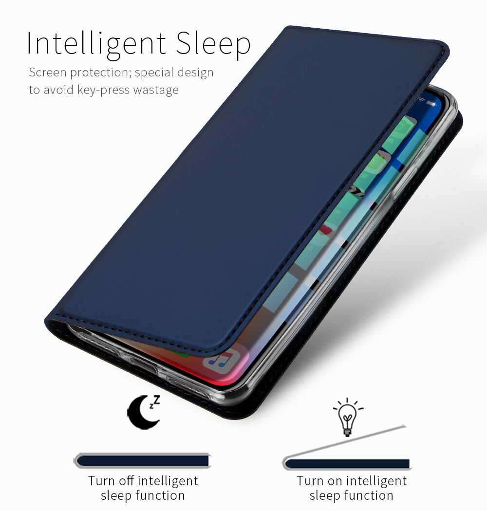 DUX DUCIS Pouzdro se stojánkem a přihrádkami na doklady pro Apple iPhone XS / iPhone X - zlatá
