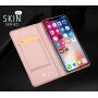 DUX DUCIS Pouzdro se stojánkem a přihrádkami na doklady pro Apple iPhone XS / iPhone X - zlatá