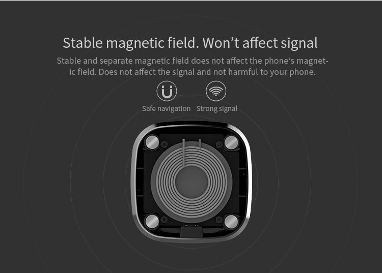 NILLKIN designový magnetický držák s Qi bezdrátovým nabíjením pro Apple iPhone - černý