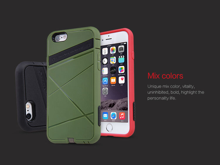 NILLKIN 2v1 super odolný kryt / obal pro Qi bezdrátové nabíjení Apple iPhone 6S / 6 - černý