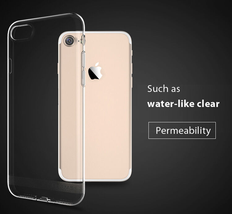 USAMS tenký kryt se záslepkou Lightning konektoru pro Apple iPhone SE (2020/2022) / 8 / 7 - průhledný