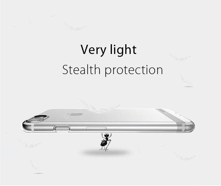 USAMS tenký kryt se záslepkou Lightning konektoru pro Apple iPhone SE (2020/2022) / 8 / 7 - průhledný