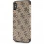 Guess flipové pouzdro z umělé kůže s logem pro iPhone X / XS - hnědé