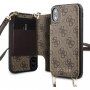 Guess 4G pouzdro s popruhem přes rameno pro iPhone X / XS - hnědé