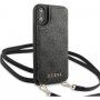 Guess 4G pouzdro s popruhem přes rameno pro iPhone X / XS - šedé