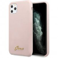 Guess Vintage silikonový kryt pro iPhone 11 Pro Max - světle růžový