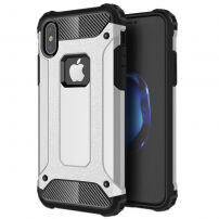 Super odolný "Armor" kryt na iPhone XS / iPhone X - stříbrný