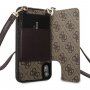 Guess 4G flipové pouzdro s popruhem pro iPhone XR - hnědé