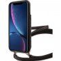 Guess 4G flipové pouzdro s popruhem pro iPhone XR - hnědé