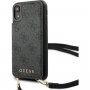 Guess 4G flipové pouzdro s popruhem pro iPhone XR - šedé
