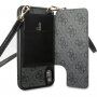 Guess 4G flipové pouzdro s popruhem pro iPhone XR - šedé