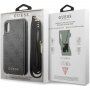 Guess 4G flipové pouzdro s popruhem pro iPhone XR - šedé